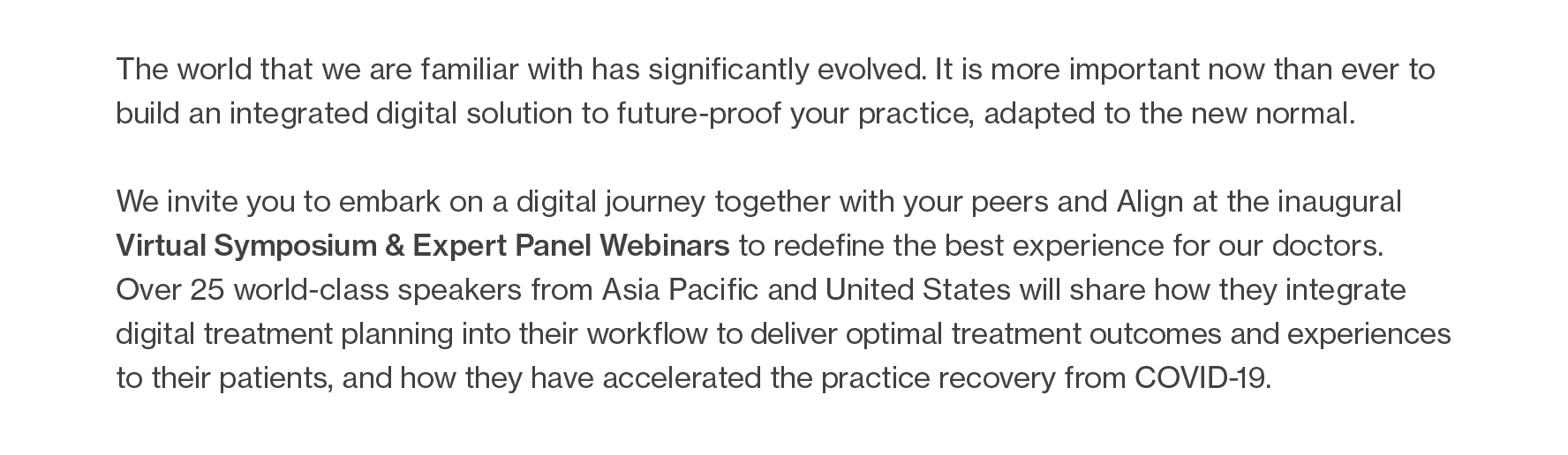 Virtual Symposium and Expert Panel Webinars