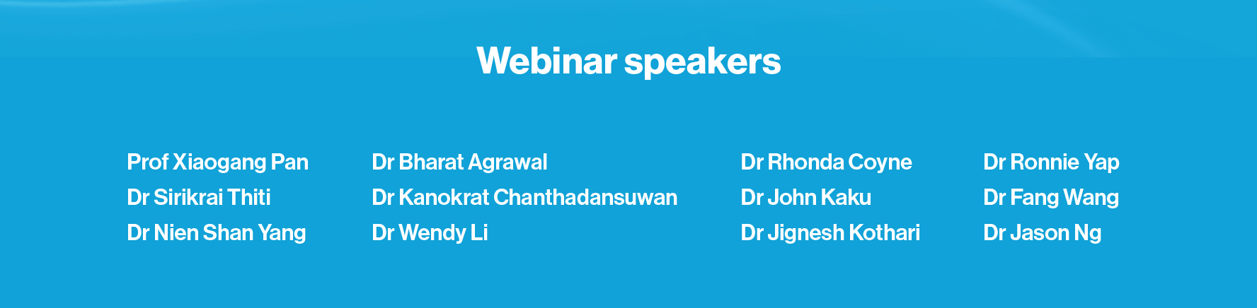 Webinar speakers